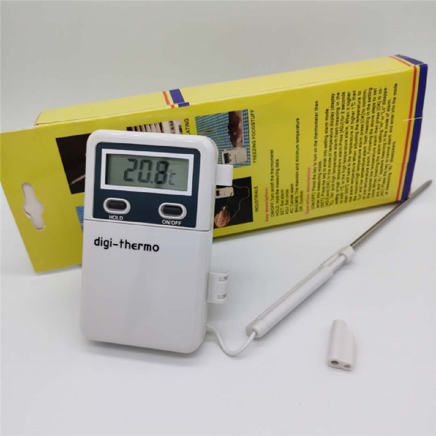 WT-2外置探头数字探针式温度计带93cm导线可设置温度报警