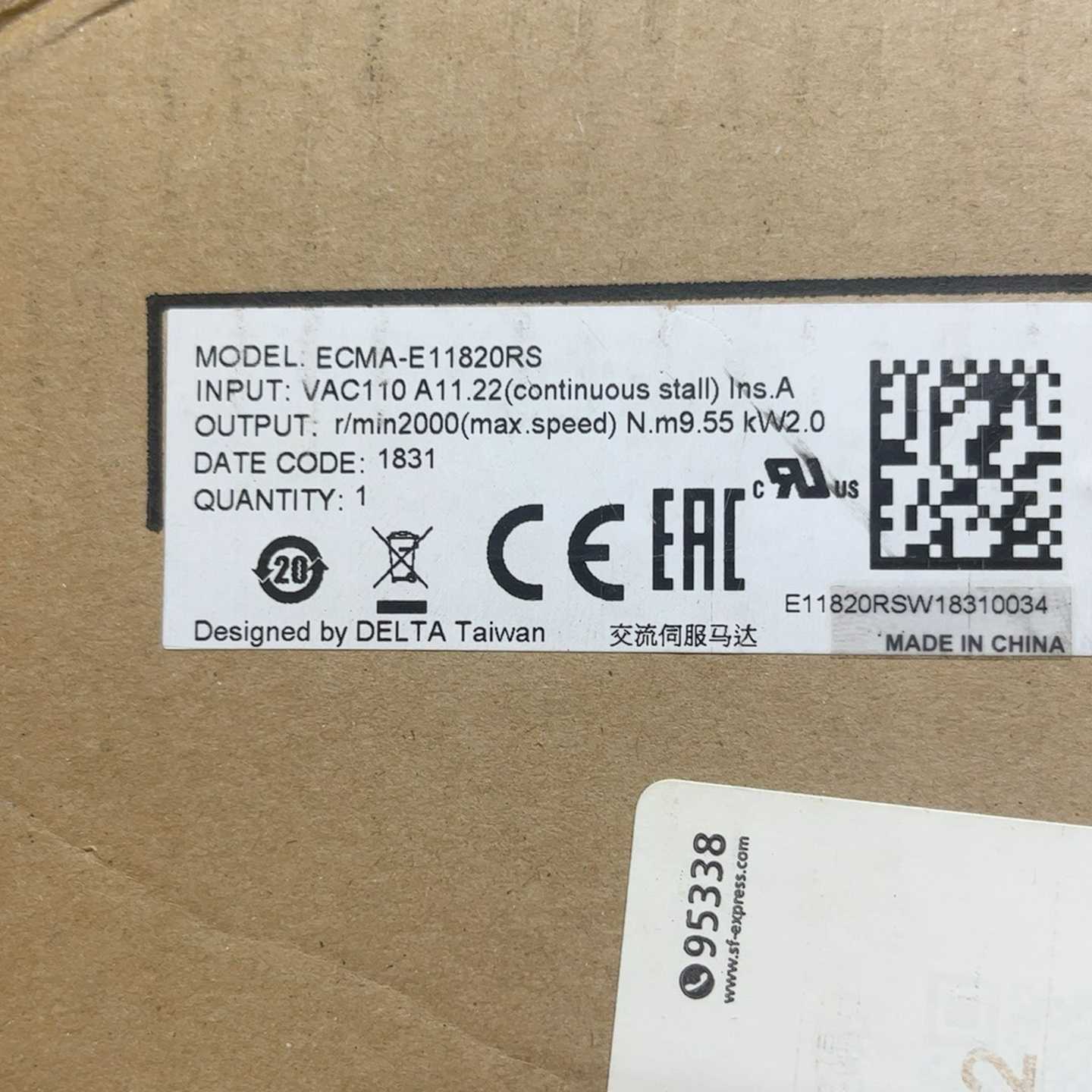 议价全新台达伺服2KW电机，ECMA-E11820RS，原装正品