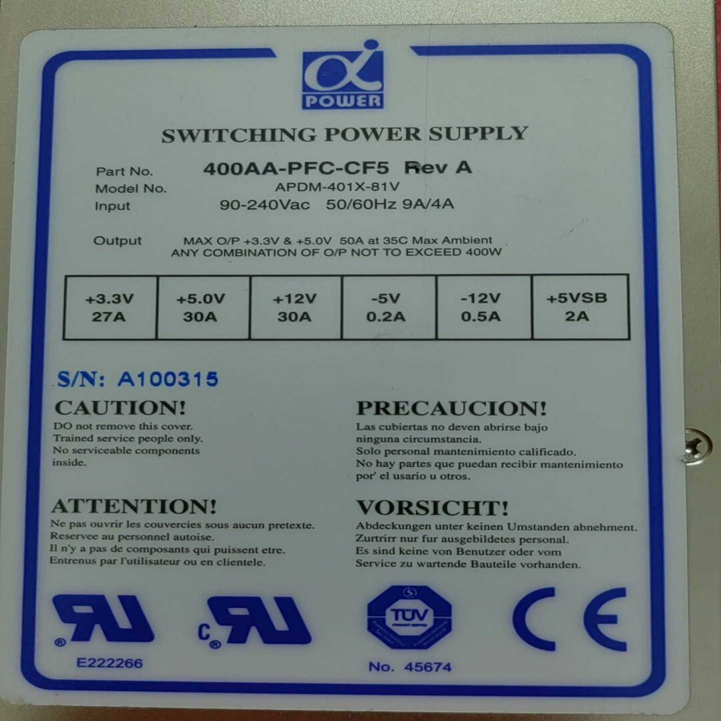 议价原装拆机的400AA-PFC-CF5电源链接是实