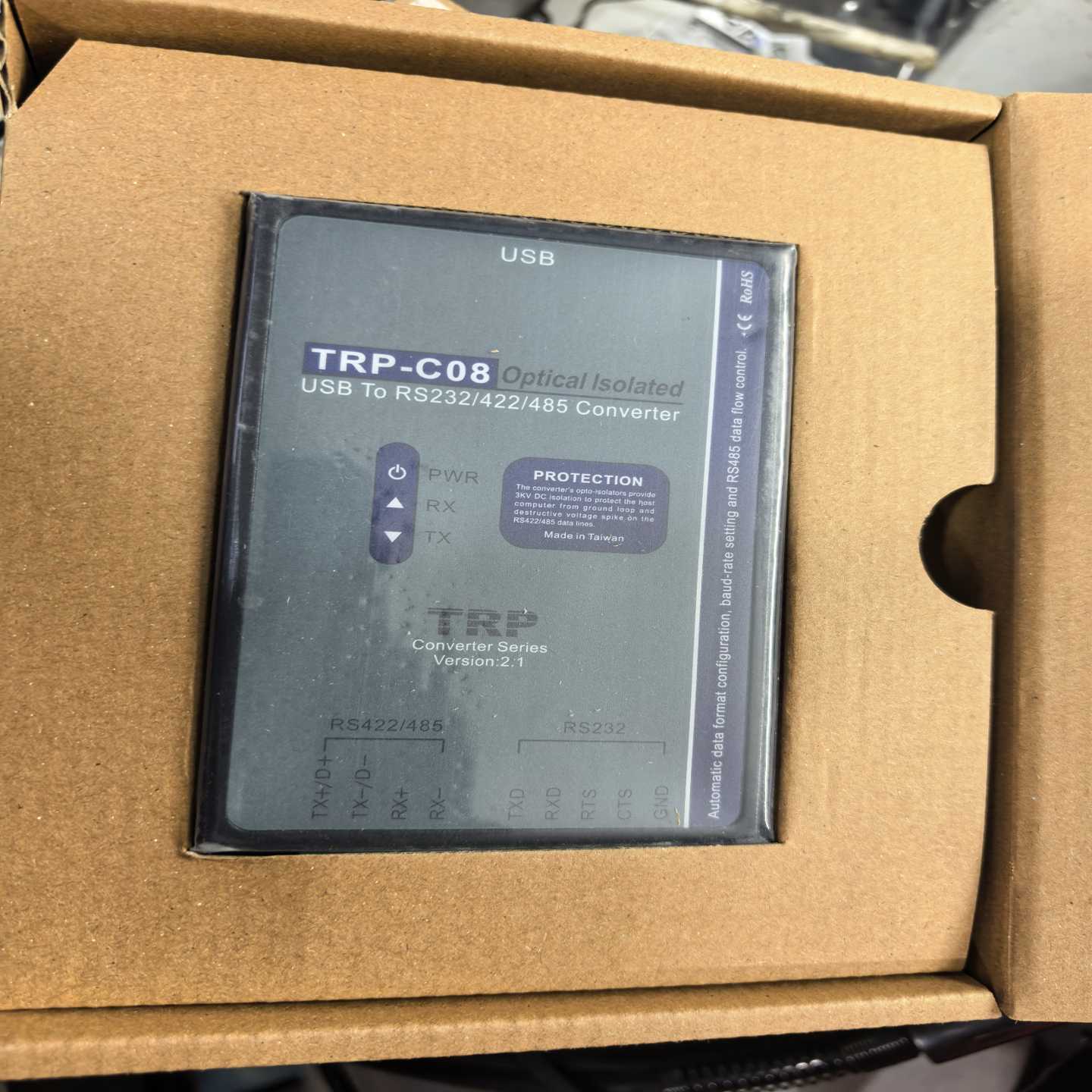 【请询价】台湾TRP-C08 USB转RS232485转换器带光隔
