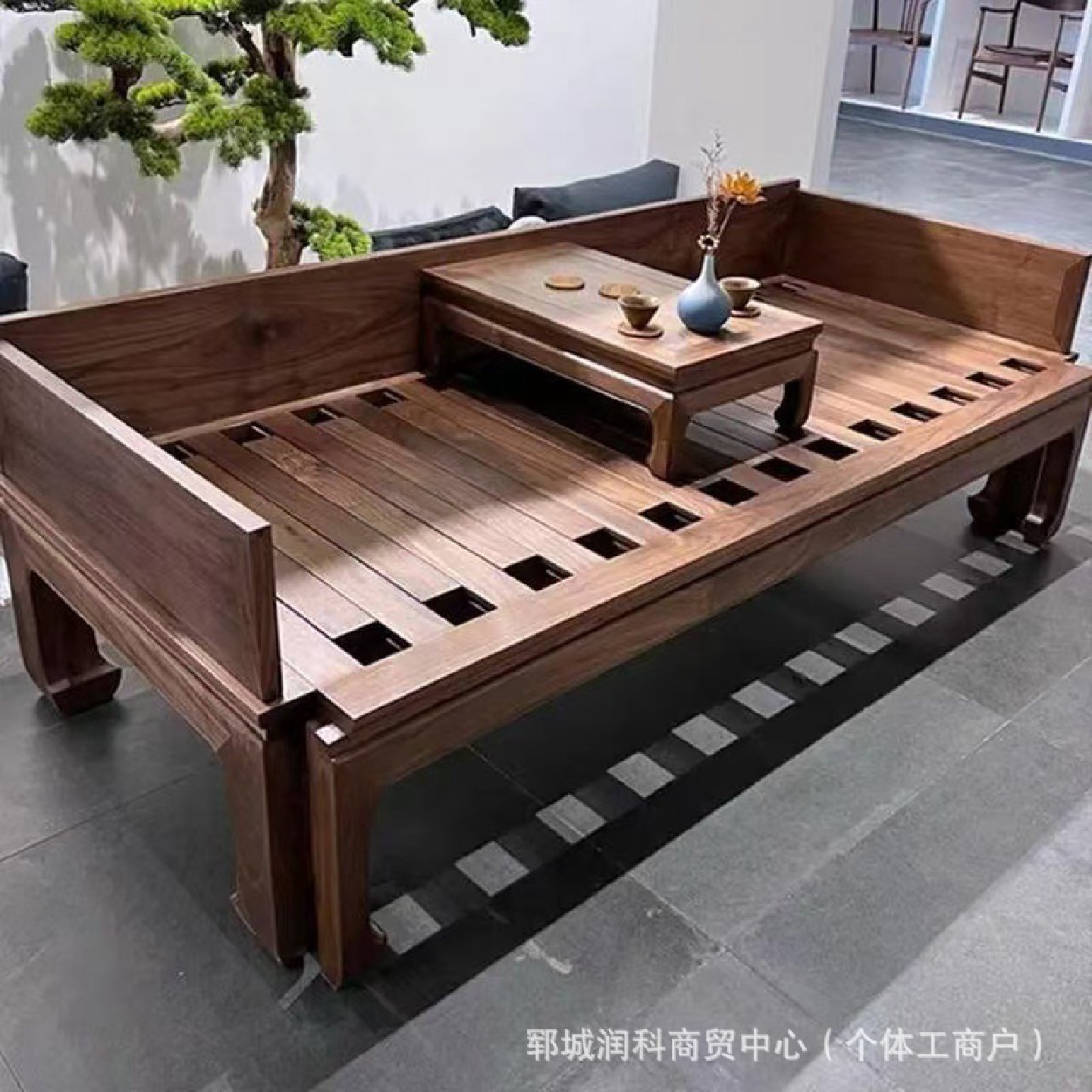 榆木老榆木罗汉床实木睡榻新中式多功能沙发简约禅意单人原木小床