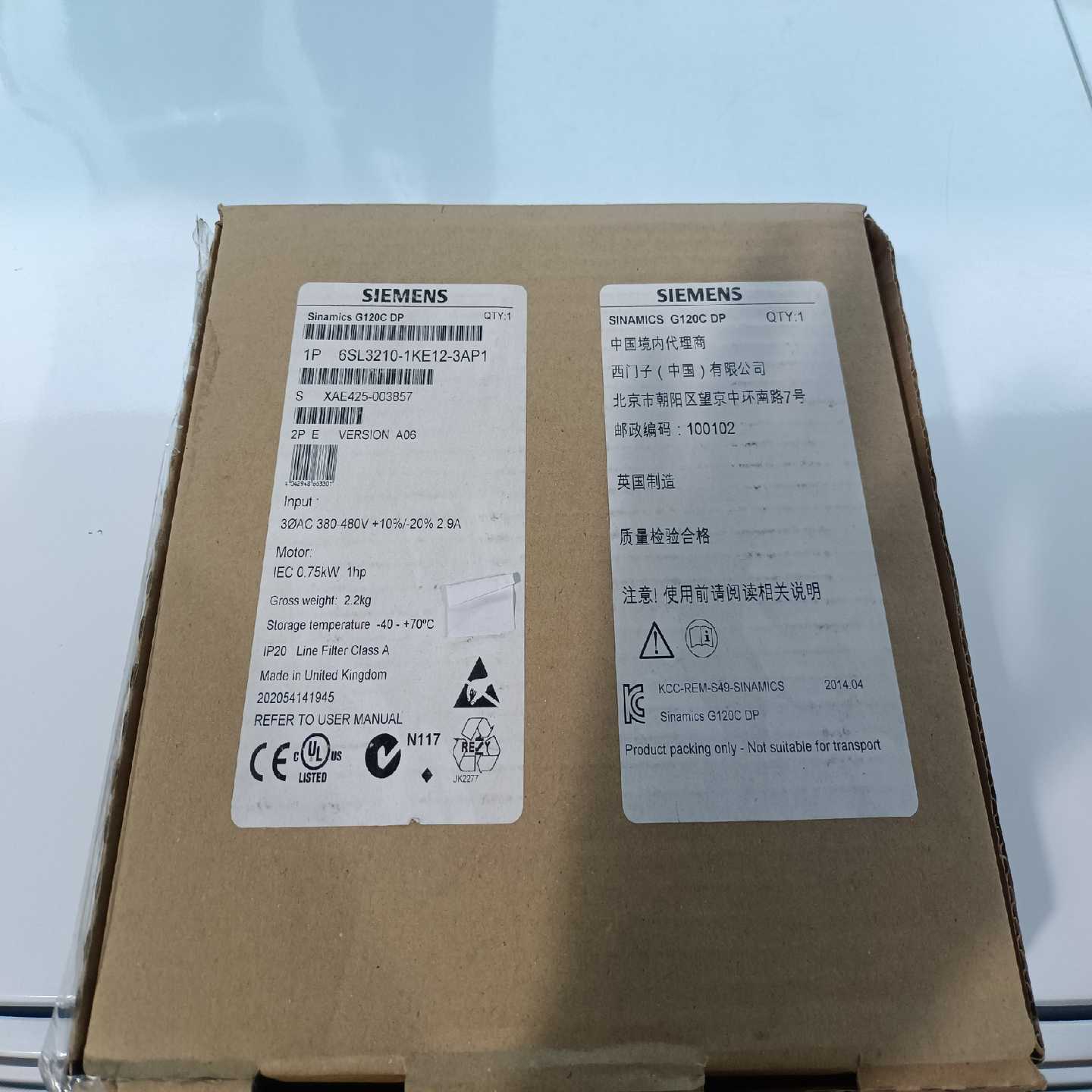 SL3210-1KE12-3AP1G120C标称功率询价