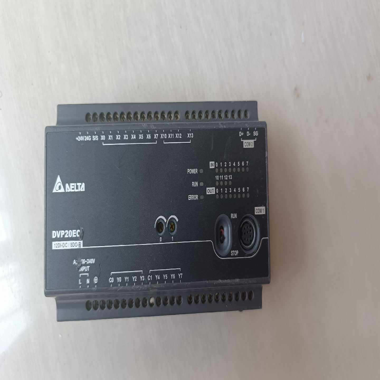 台达PLC DVP20EC00R3成色实物图，功能正常~询价