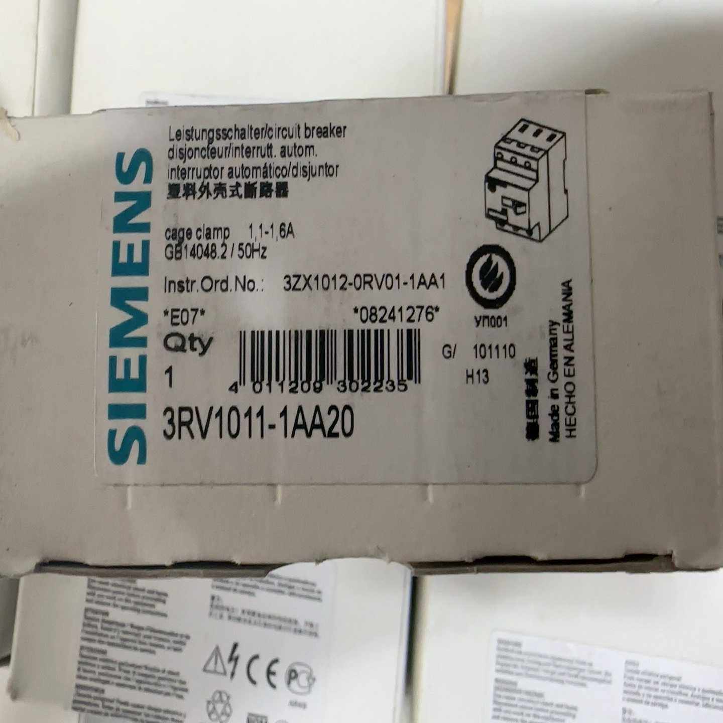 【议价】马达断路器3RV1011-1AA20适用