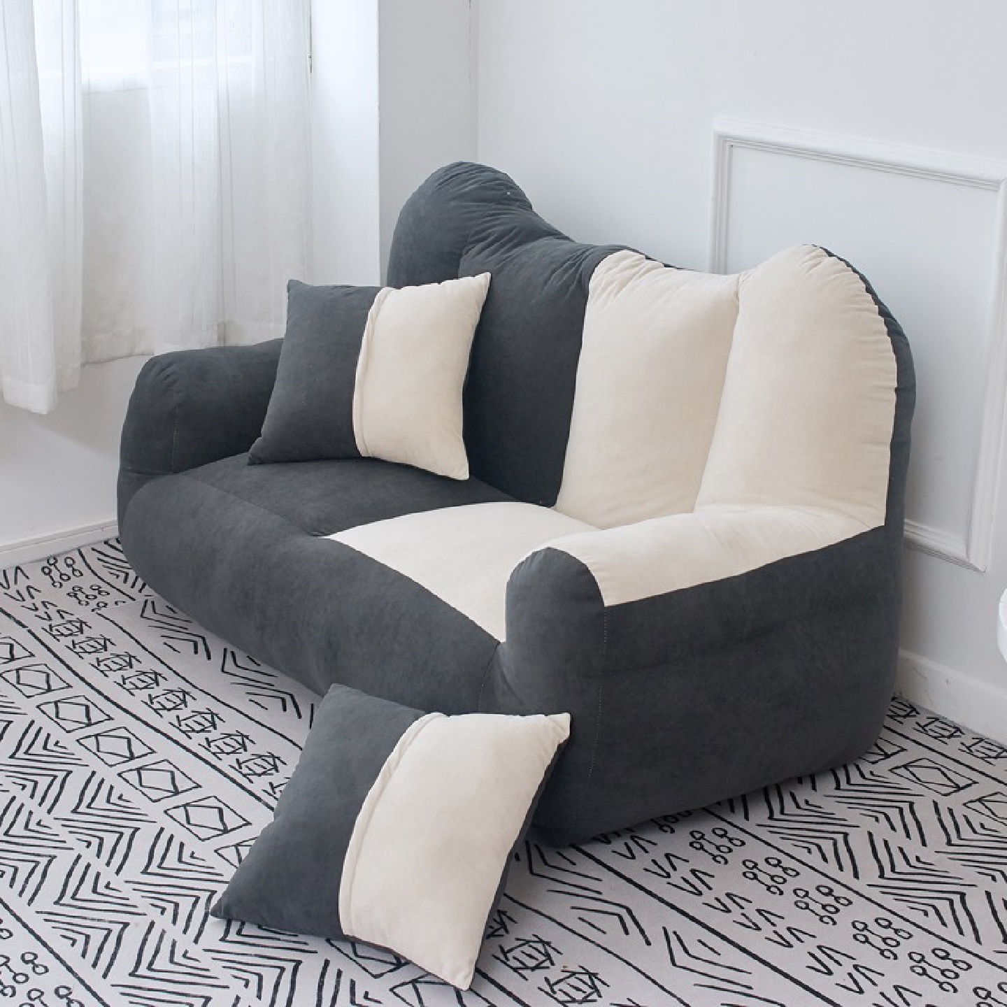 懒人沙发卧室小户型榻榻米双人网红ins风儿童迷你小沙发阳台躺椅