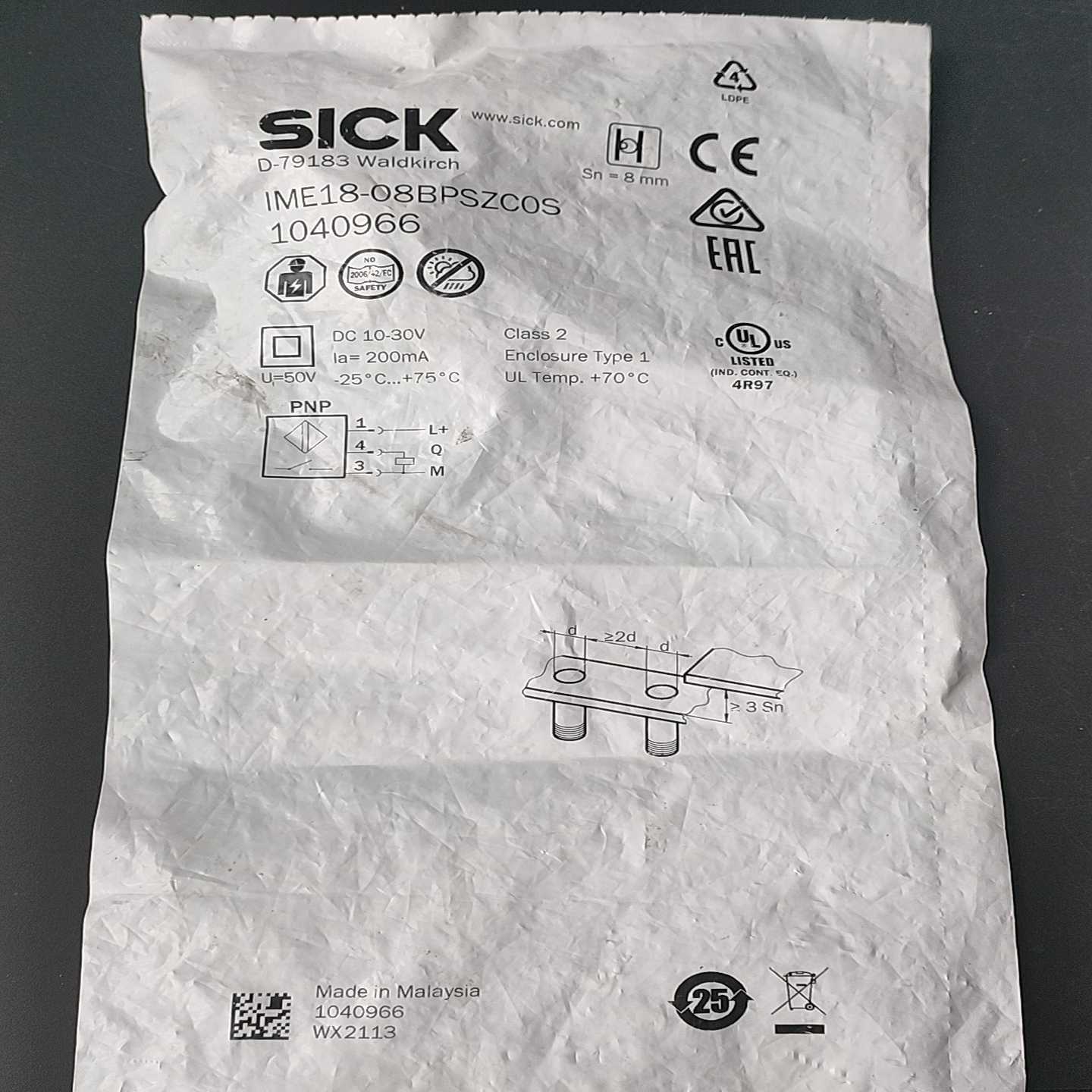 德国SICK传感器IME18-08BPSZC0S10409询价