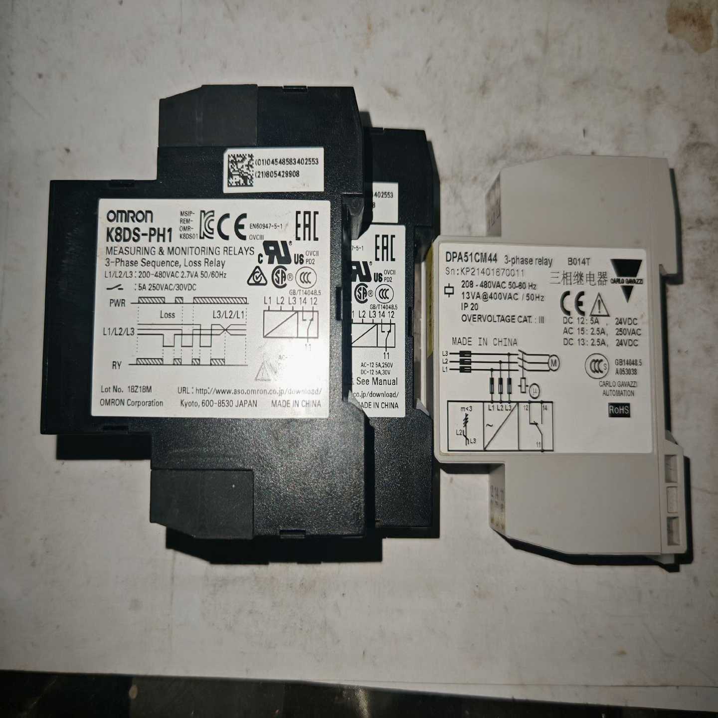 议价拆机佳乐DPA51M44，欧姆龙K8DS-PH1相序保护器，