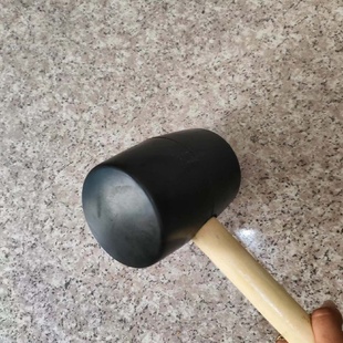 修 I0NU批发大号橡胶锤无弹力镶石板贴瓷砖橡皮锤木柄皮榔头泥工装