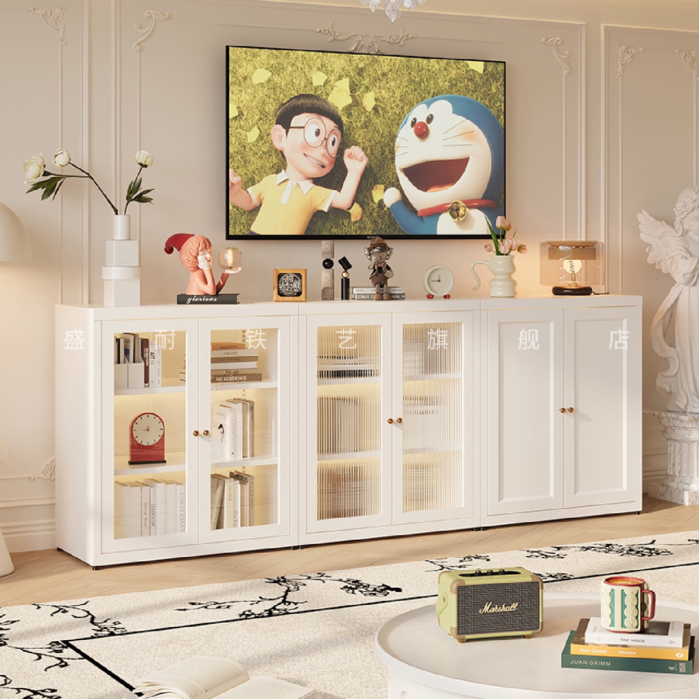 钢制模块组合柜多功能自由组合电视柜矮书柜小书架客厅置物储物柜