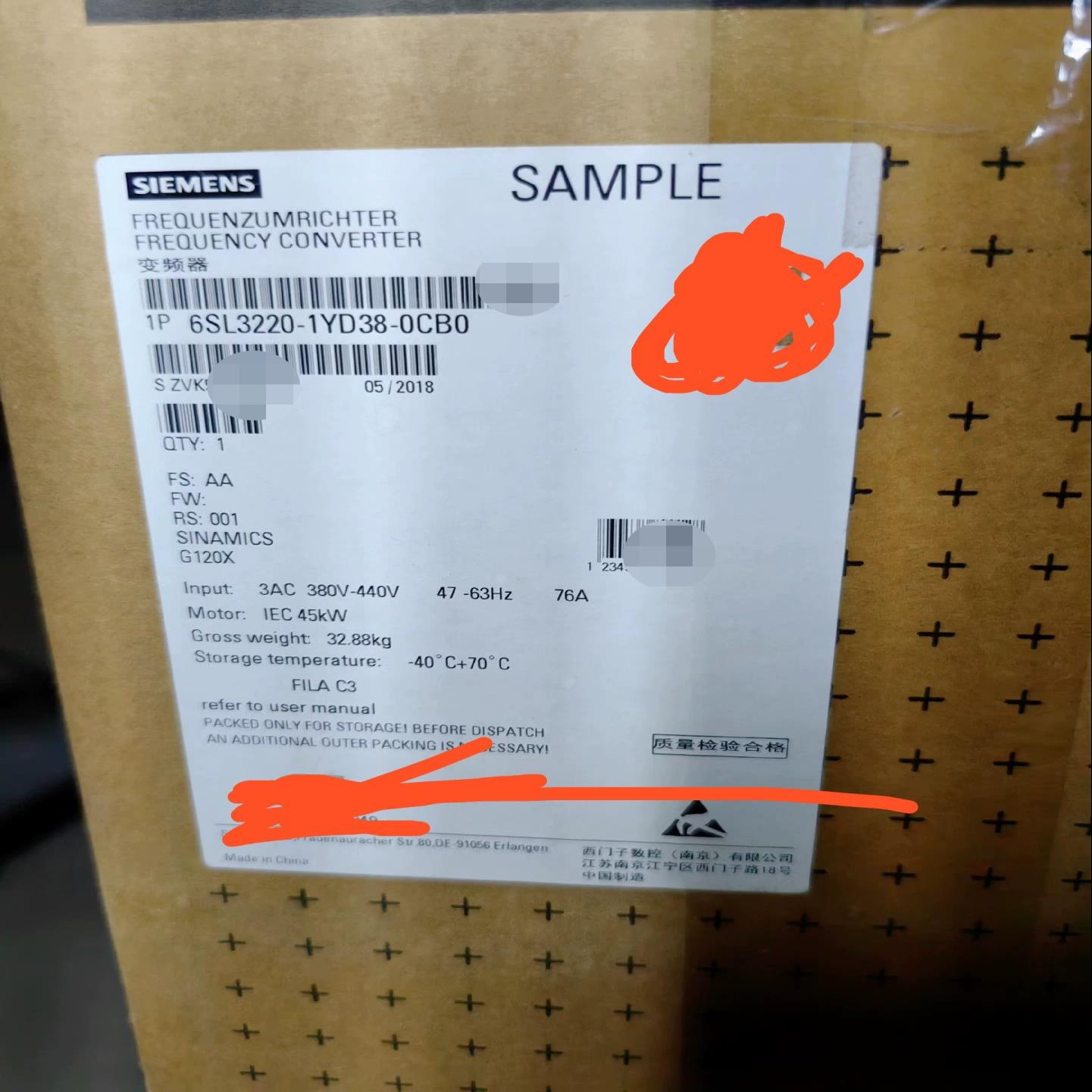 (工仔机械）6SL3220-1YD38-0CB0实物图议价