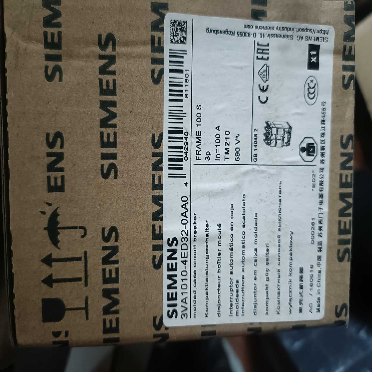 （议价）断路器3VA1010-4ED32-0AA0100A