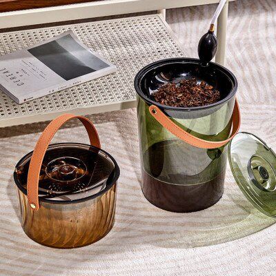 手提茶渣桶抖音网红茶水桶塑料透明家用茶水桶茶盘茶道茶台排水桶