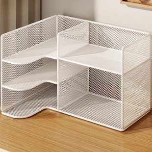 公桌置物架多层简约文件收纳桌面杂物整理书桌上分层书本储物架