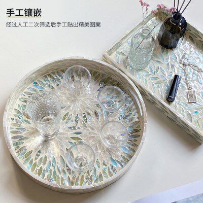 北欧轻奢颜值方形蛋糕咖啡客餐厅收纳香水香薰托盘背景装饰