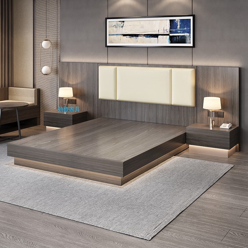 宾馆床快b捷酒店家具标间组合电视桌全套民宿公寓单双人板式床