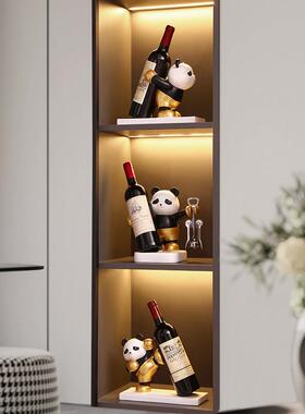 熊猫红酒架酒柜装饰品摆件轻奢高档客厅2024新款电视柜办公室高级