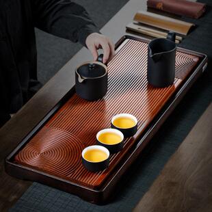 竹茶盘大小号简易家用蓄水储水排水干泡茶盘茶台茶托茶具托盘