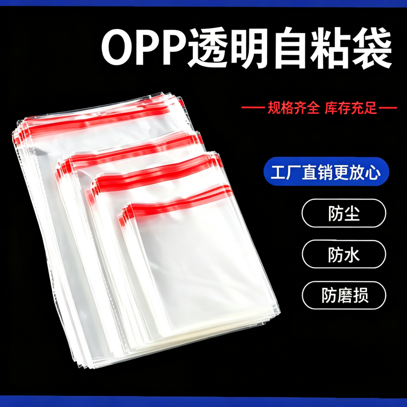 OPP袋服饰长条不干胶自封袋子加厚收纳塑料透明服装包装自粘袋a4