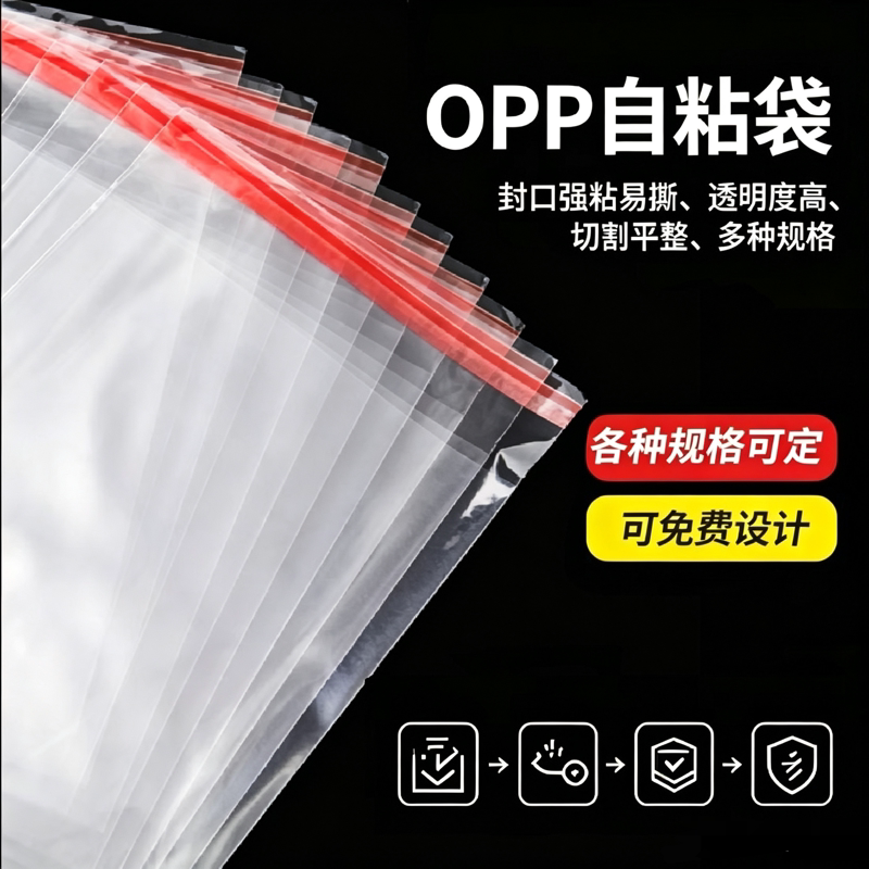 opp袋加厚糖画透明塑料小卡自粘袋现货超厚服装玩具自封包装袋子