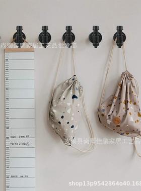 工业用黑色浴室毛巾挂钩，重型铁管挂钩，毛巾架支架乡村农舍装饰