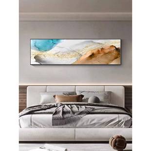 北欧挂画床头装饰画卧室壁画横版抽象轻奢艺术画现代简约风格