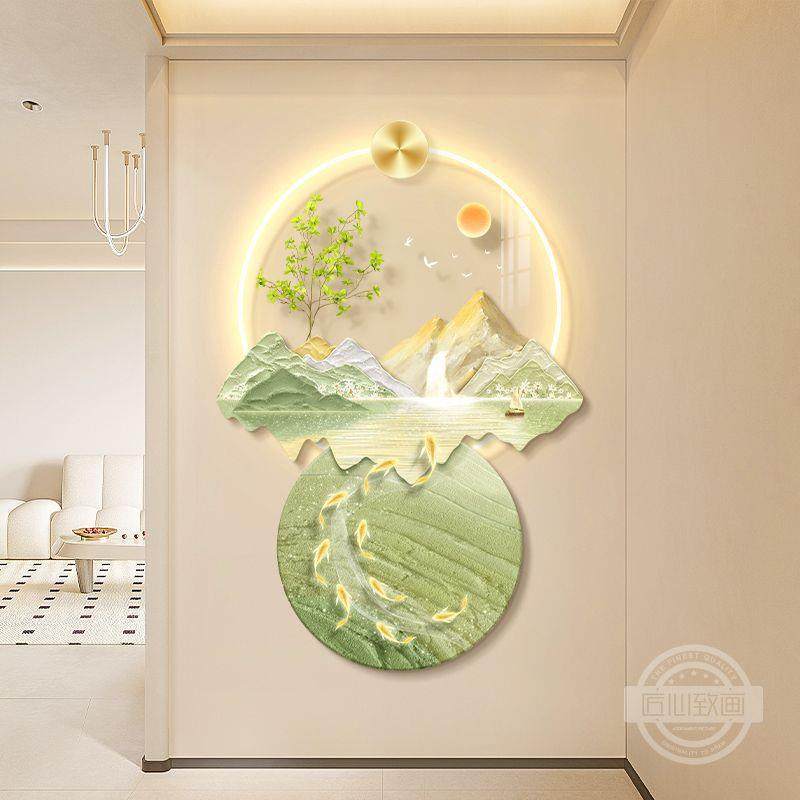 玄关装饰画奶油风山水入户门壁画高级感走廊尽头挂画过道装饰壁灯,农用物资,其他肥料,淘宝优惠券,粉丝福利购,淘宝优惠卷