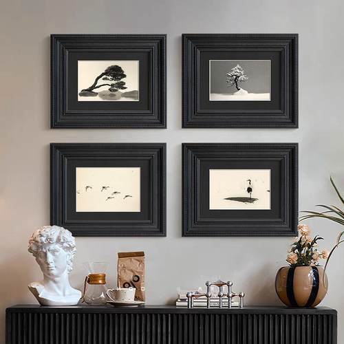 山本昌南黑白摄影客厅装饰画法式复古风景画美式餐厅卧室挂画A070