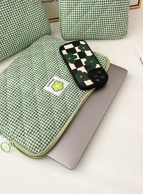 小清新格纹ipadpro内胆包 11寸平板保护包13寸14笔记本电脑收纳包