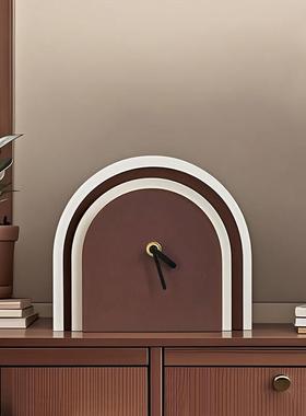 创意现代艺术钟表摆件客厅家用桌面台式座钟静音学生床头台面时钟