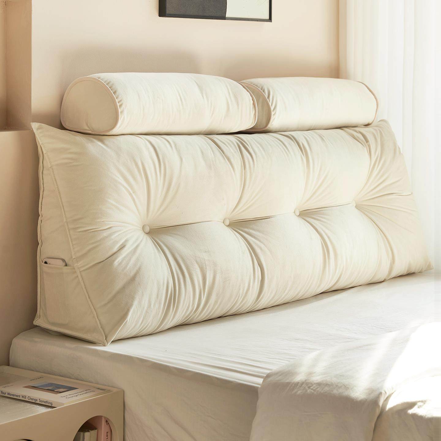 床头靠垫软包靠背榻榻米靠背垫床上防撞护腰大靠枕三角款沙发靠背,居家布艺,床头靠垫,淘宝优惠券,粉丝福利购,淘宝优惠卷