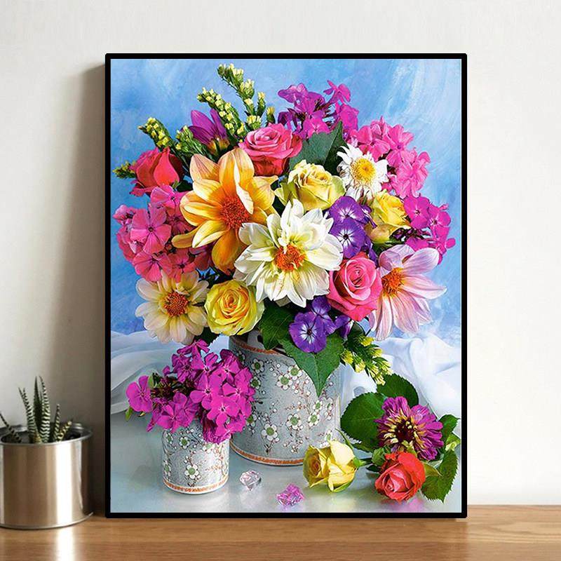 花卉钻石画2024新款唯美花瓶贴钻十字绣小幅客厅餐厅满钻现代简约,居家布艺,钻石绣,淘宝优惠券,粉丝福利购,淘宝优惠卷