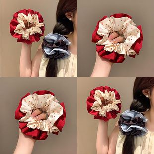 高级感韩系ins波点大肠发圈女扎头发丸子头发绳洋气时尚 皮筋发饰