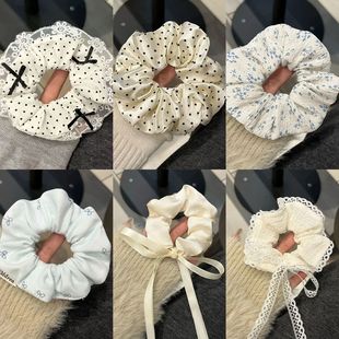 韩系蝴蝶结大肠发圈蕾丝花边马尾发绳温柔少女芭蕾甜妹头绳发饰女