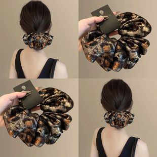 韩国甜酷大肠发圈小众辣妹精致晕染豹纹褶皱肥肠高级头发丸子圈女