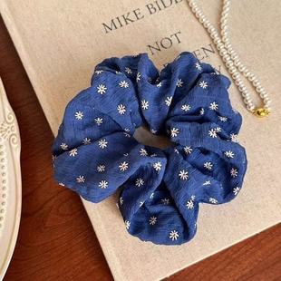 韩系碎花大肠发圈简约丸子头绳扎高马尾头花头饰发绳橡皮筋发饰立