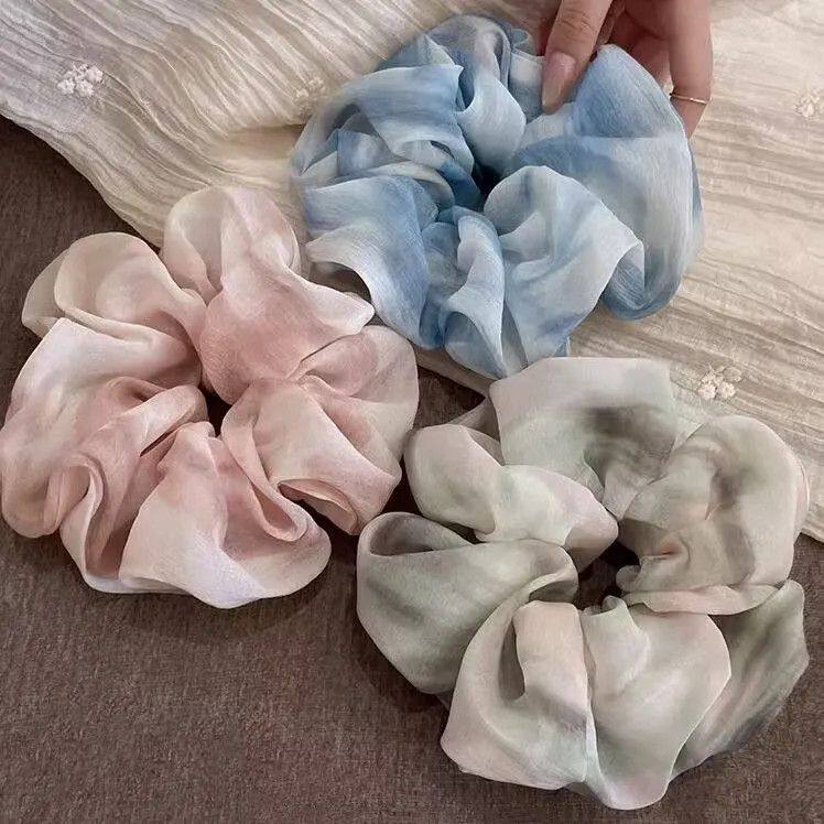 新款ins法式扎染大肠网纱发圈高级气质头绳丸子头皮筋渐变发饰女,饰品/流行首饰/时尚饰品新,发饰,淘宝优惠券,粉丝福利购,淘宝优惠卷