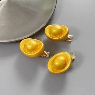 小财神金色元 财源滚滚新年仿真发夹侧边夹子过年头饰发饰女 宝新款