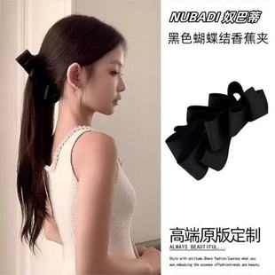 高端黑色百搭高马尾气质精致香蕉夹后脑勺发夹竖夹发饰洋气头饰女