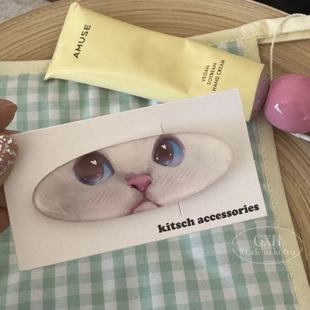 可爱鞠婧发夹猫咪椭圆鸭嘴蠢萌小奶少女发边卡通刘海高颜值发饰女