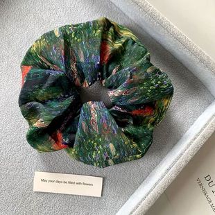 ins风油画法式 大肠发圈气质发绳发饰女高级头绳晕染马尾皮筋 新款