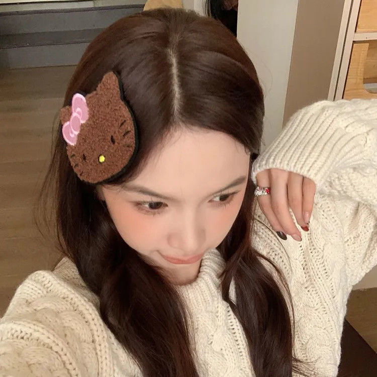 黑皮Kitty耶!可爱KT猫咪刘海贴碎发整理神器魔术贴无痕贴发卡女