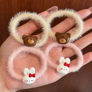 小熊小兔发圈秋冬头绳毛绒情侣可爱少女马尾闺蜜ins发绳发饰头饰