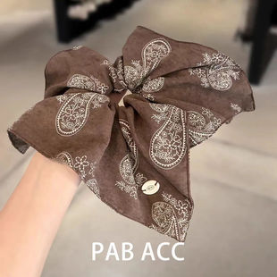 复古韩国腰果方巾大肠发圈肥肠高级丸子超大方形皮筋发饰马尾头绳