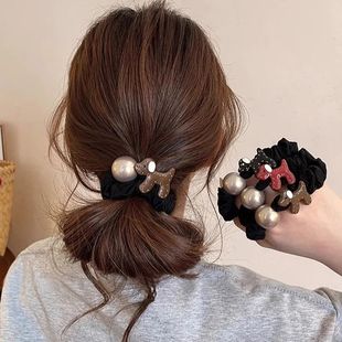 百搭高弹力马尾橡皮筋发绳 卡通小狗头绳时尚 奢华精致2025新款 夏季