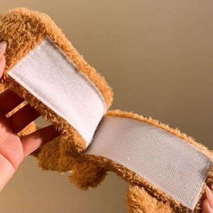 洗脸束发带小熊猫耳朵毛绒束发带女敷面膜洗脸发箍可调节魔术贴发