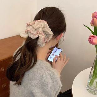清新超大碎花发圈2024大肠新款 高级感森系发绳头发头绳发饰港风韩