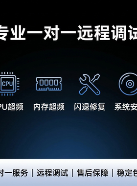 专业一对一远程调试服务CPU内存超频闪退修复系统安装售后保障