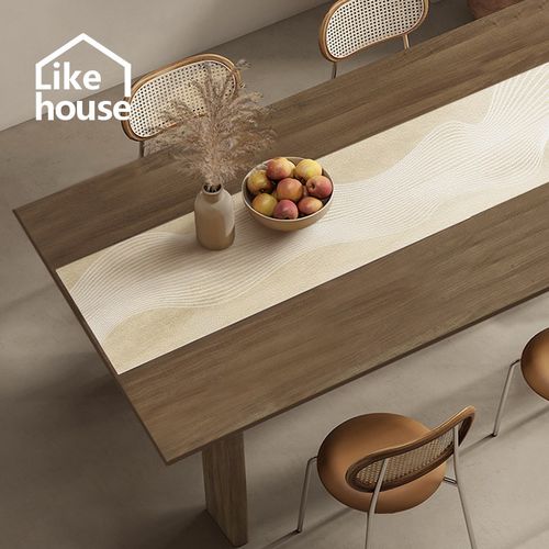 侘寂风桌旗防水防油餐桌布皮革桌旗长条茶几桌旗茶席台布免洗防烫