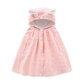 婴儿防风斗篷春秋冬季 儿童披肩外出新生儿男女宝宝披风可伸手 长版