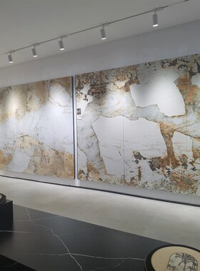 奶油风柔光微水泥岩板1200x2400大板客厅哑光电视背景墙地砖壁砖